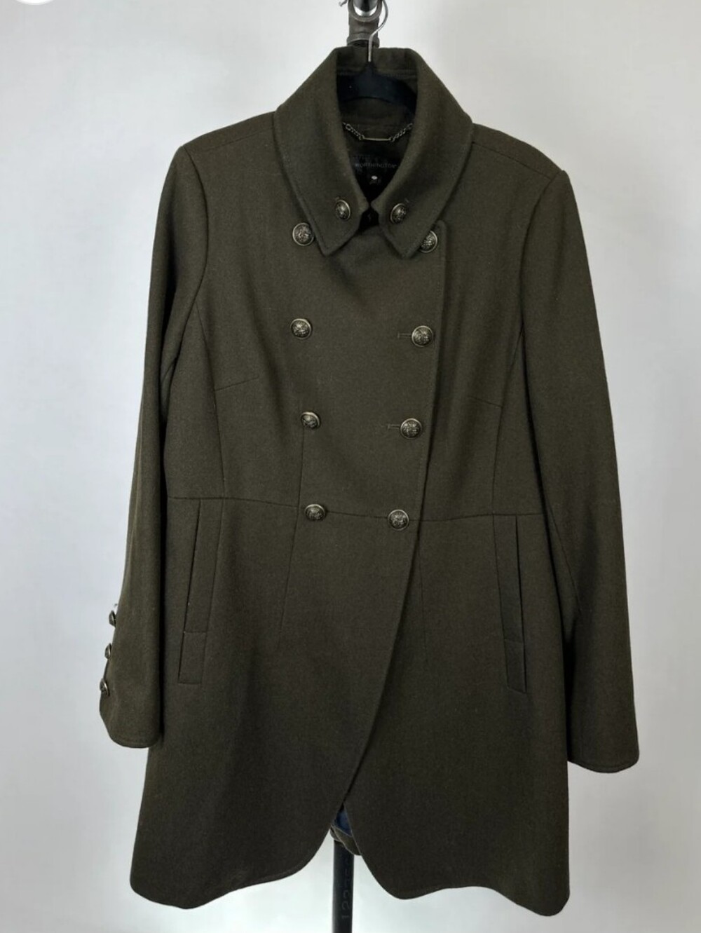 Vintage Worthington Green Double-Breasted Wool Blend Coat Women's Size L